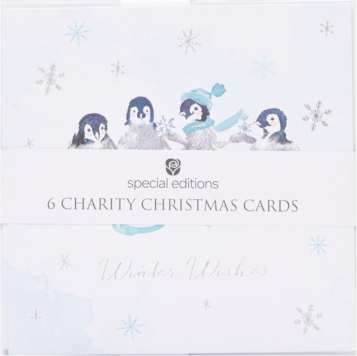 Multipack of 6 Penguins Design Christmas Cards with Envelopes