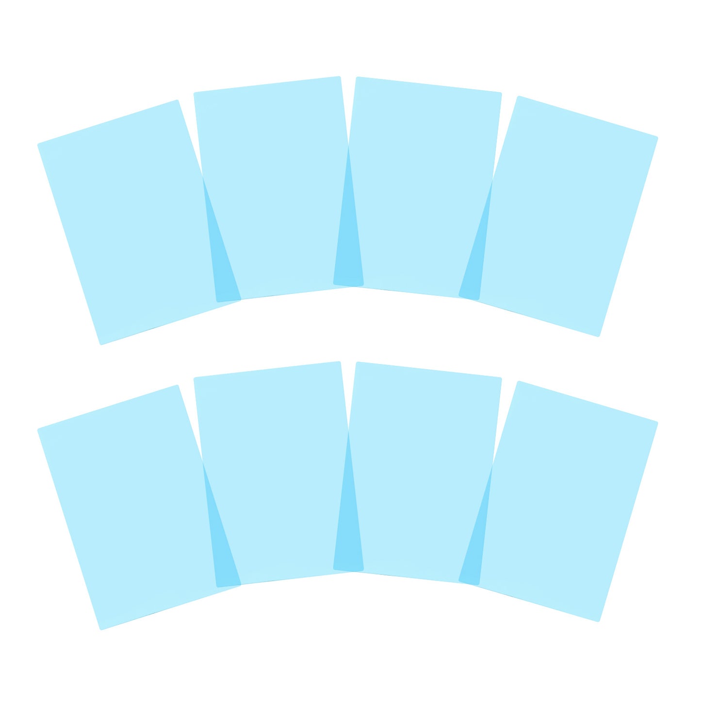 Pack of 8 A5 Plain Blue Dyslexia Overlay Reading Sheets – PET Material, Rounded Corners