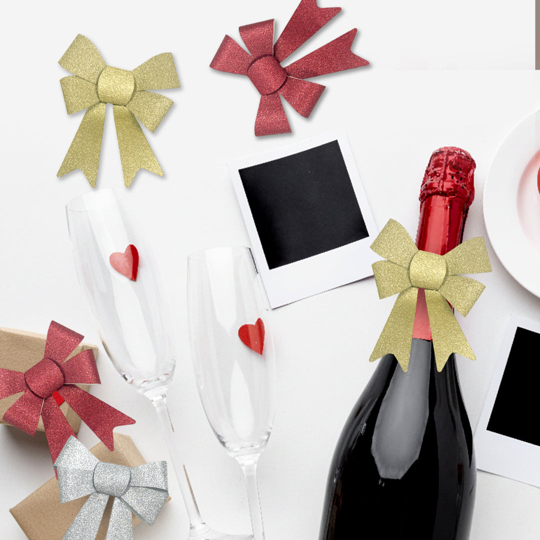 Pack of 3 Christmas Silver Present Gift Bows