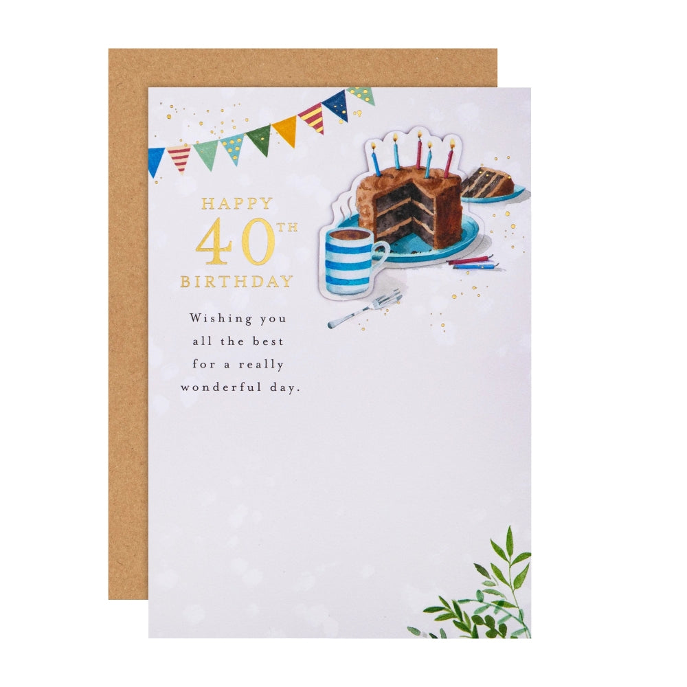 Cake & Coffee Design 40th Birthday Card
