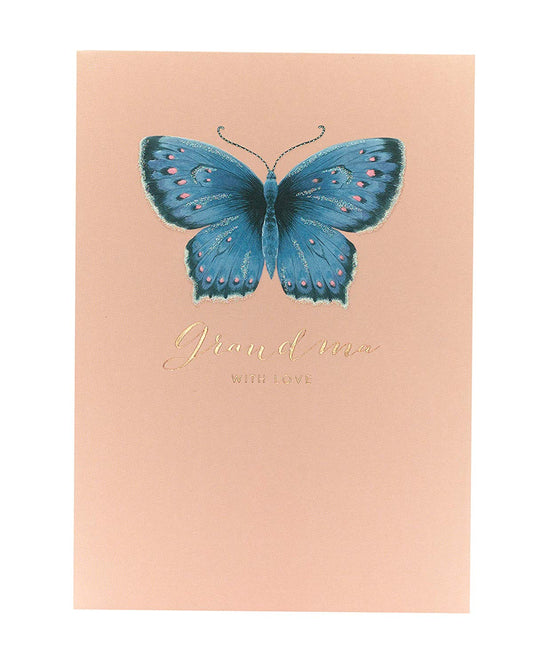 For Grandma Butterfly With Love Foil Finished Mother's Day Card