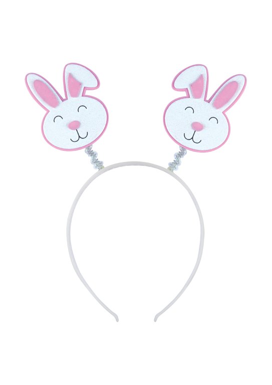 Pack of 6 Easter Bunny Head Bopper Headbands with Glitter