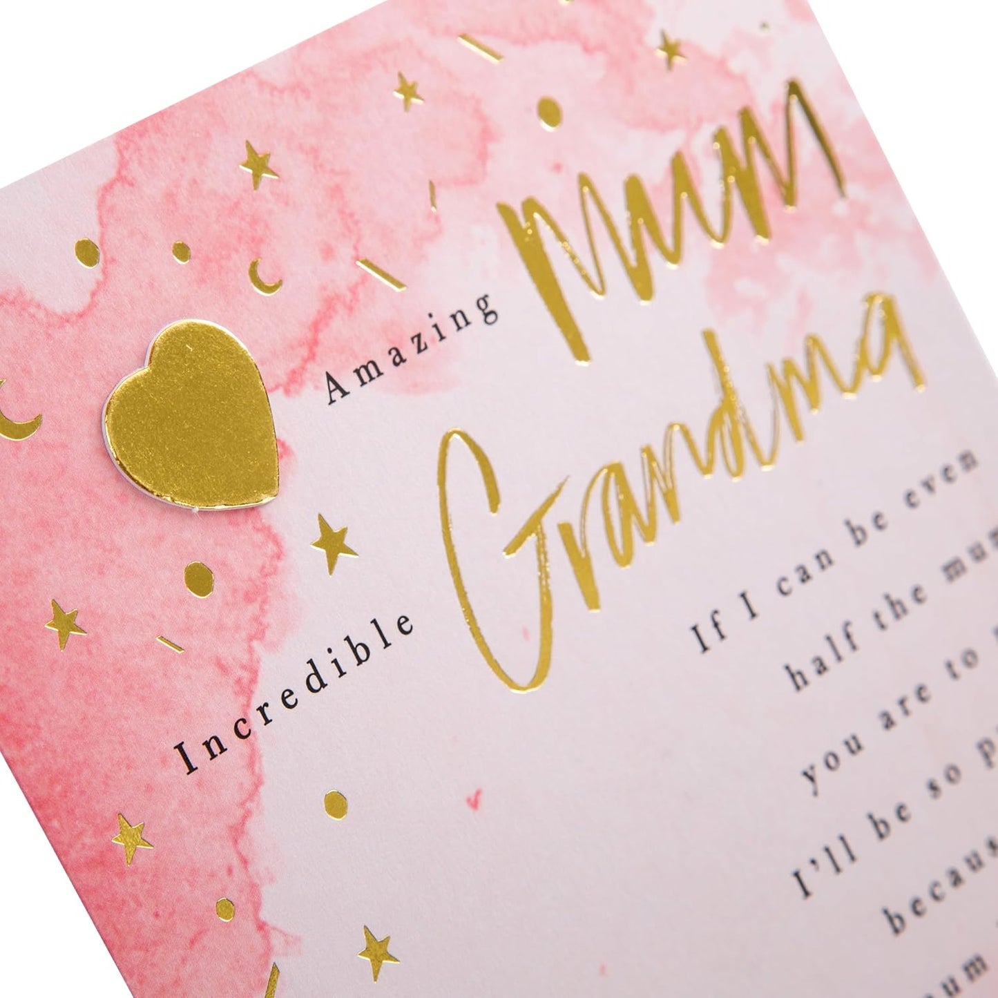 Classic Heartfelt Verse Design for Mum and Grandma Mother's Day Card
