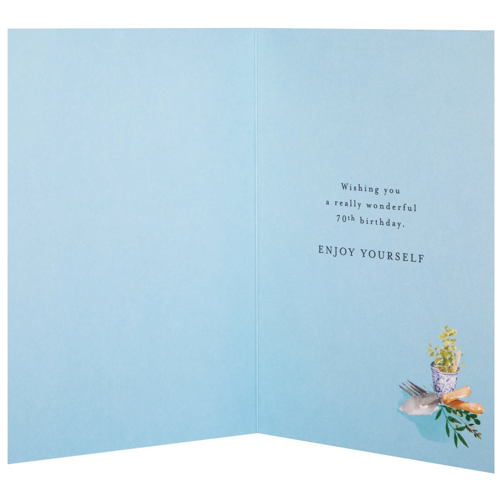 Plants & Flowers Design 70th Birthday Card