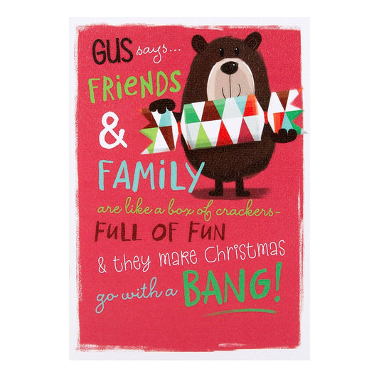 Friends and Family Christmas Card 'Box of Crackers' 