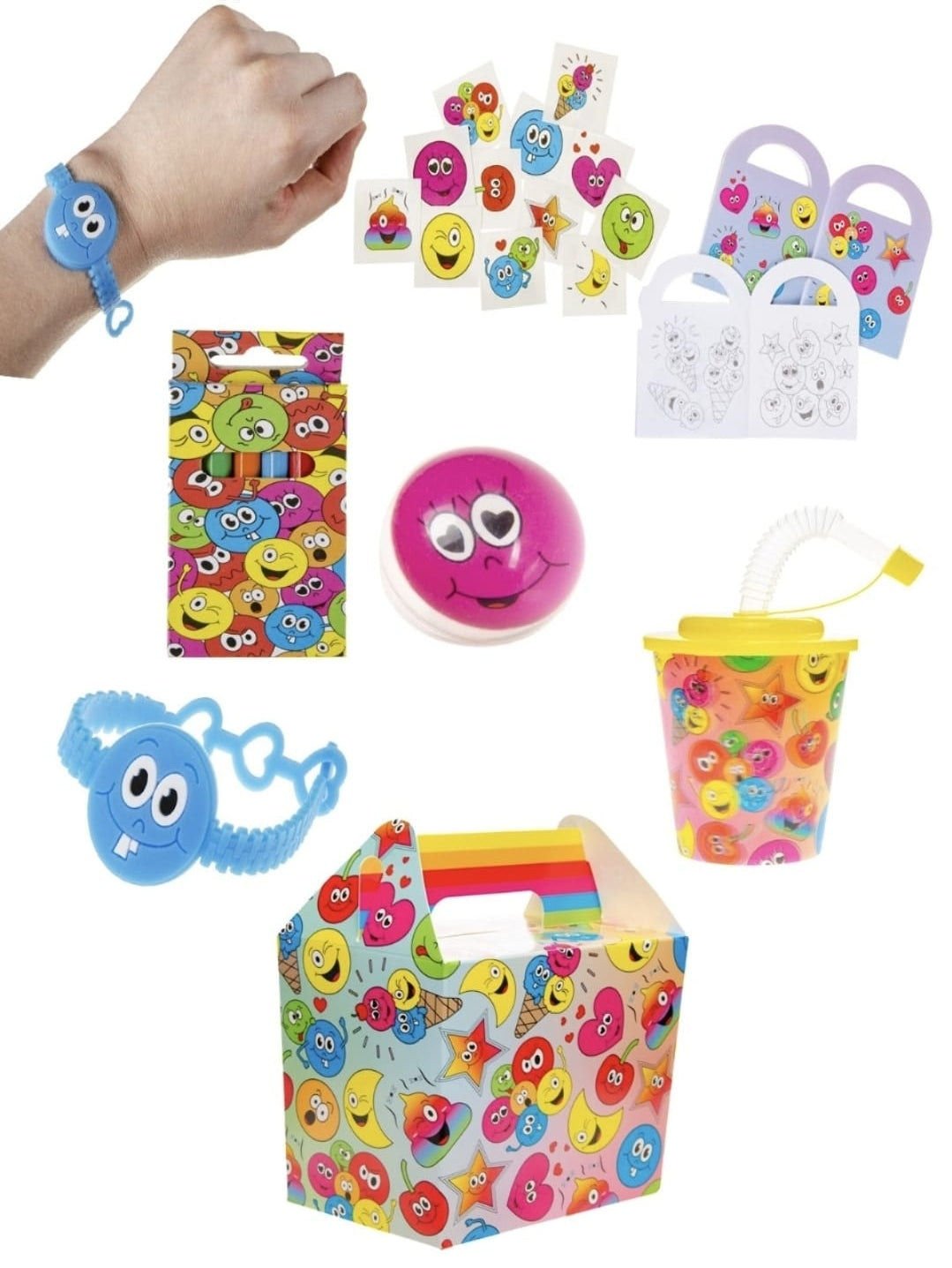 Pre Filled Emotion Theme Kids Party Favour Box – Gift Box with Reusable Cup & Themed Toys