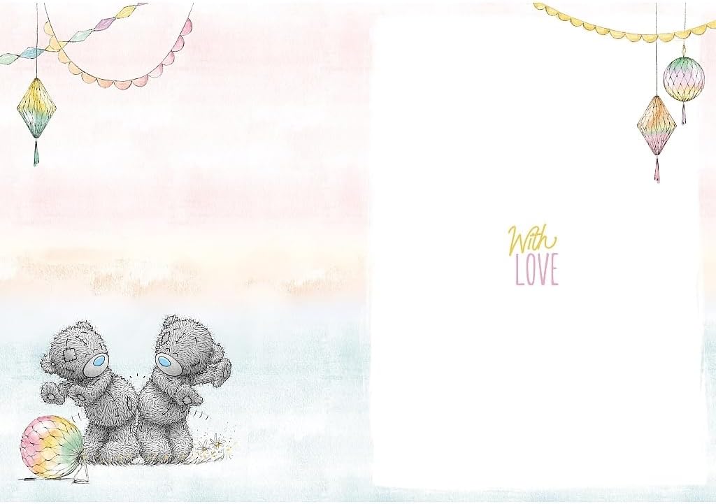 Bears Dancing In Balloons Let's Celebrate You Happy Birthday Card