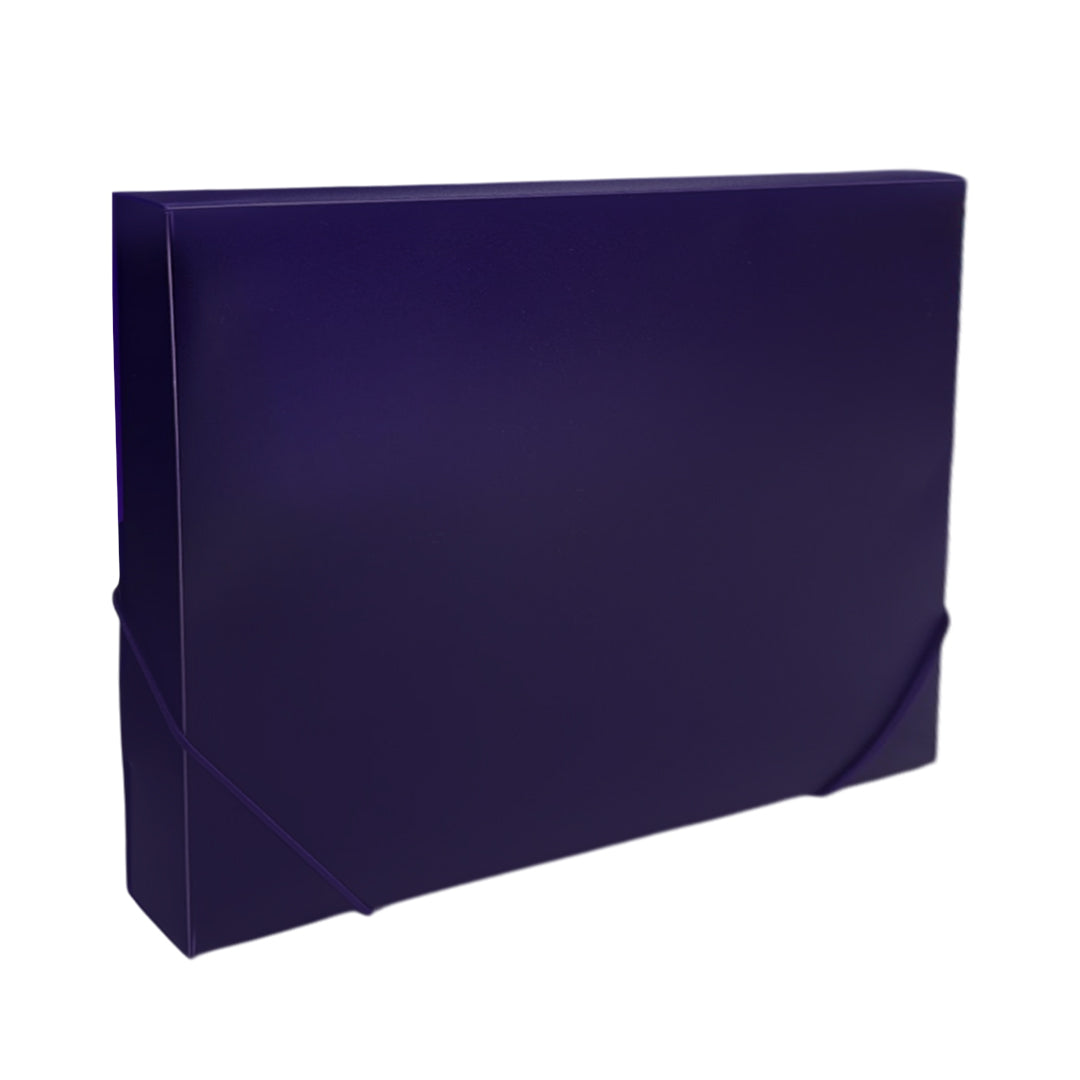 Pack of 10 A4 Clearview Purple Box File with Elastic Closure