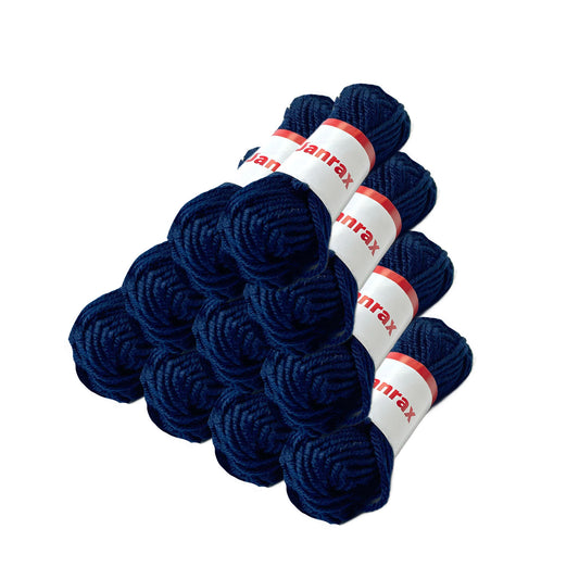 Pack of 20 Navy Blue Acrylic Yarn Rolls – 10g each, 4 Strand 8 Ply Knitting Wool