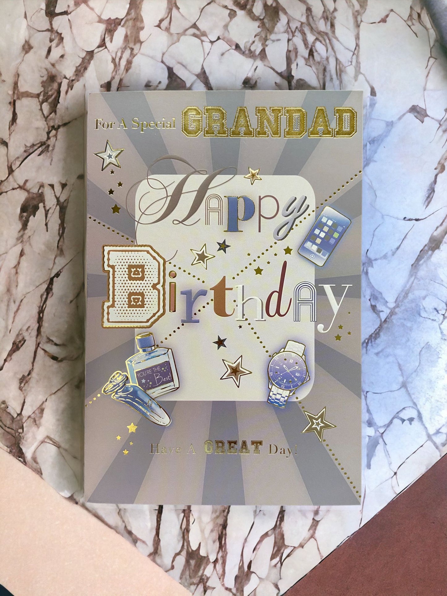Grandad Sentimental Verse Happy Birthday Card 
