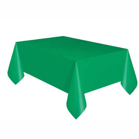 Emerald Green Solid Rectangular Plastic Table Cover, 54"x108"