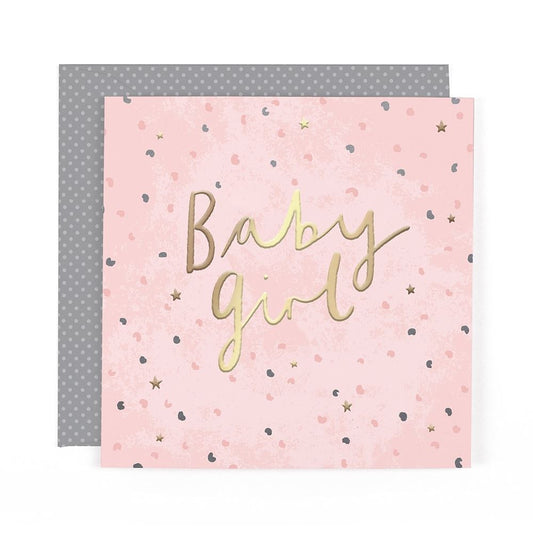 Stunning Luxury Foiled New Baby Girl Birth Congratulations Card