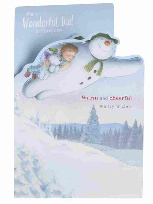 Wonderful Dad Christmas Card The Snowman And The Snowdog  