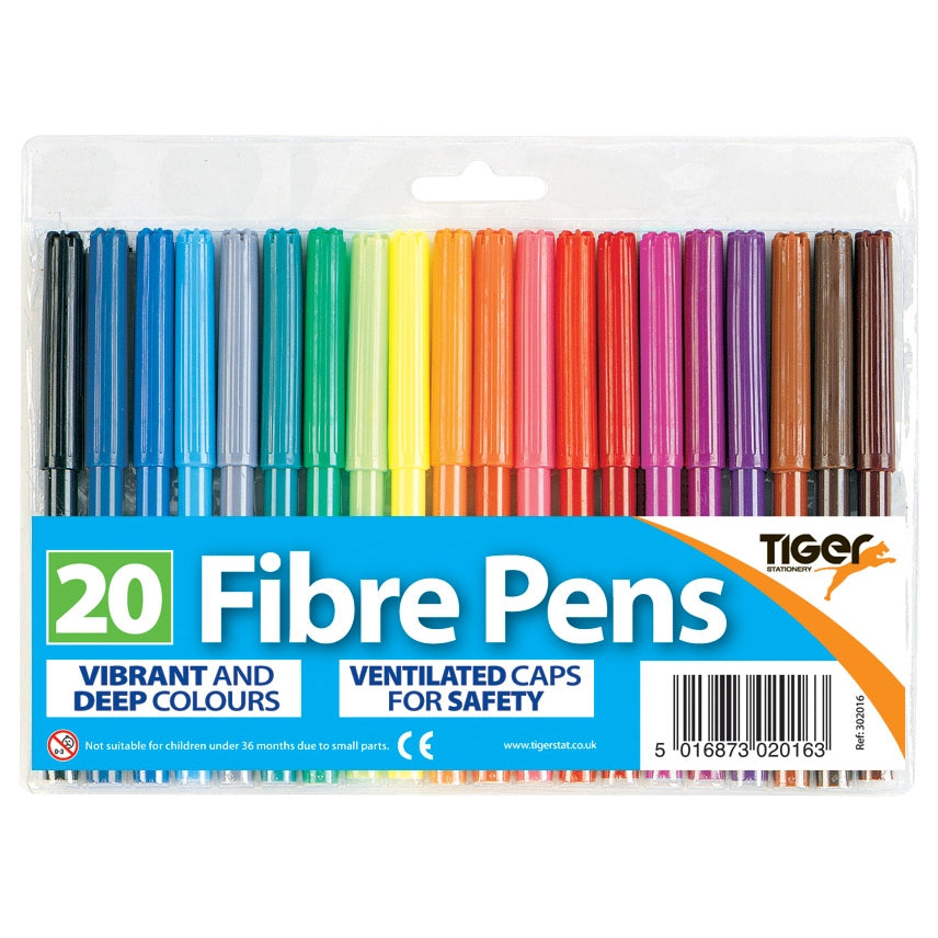 Pack of 20 Fibre Tip Pens