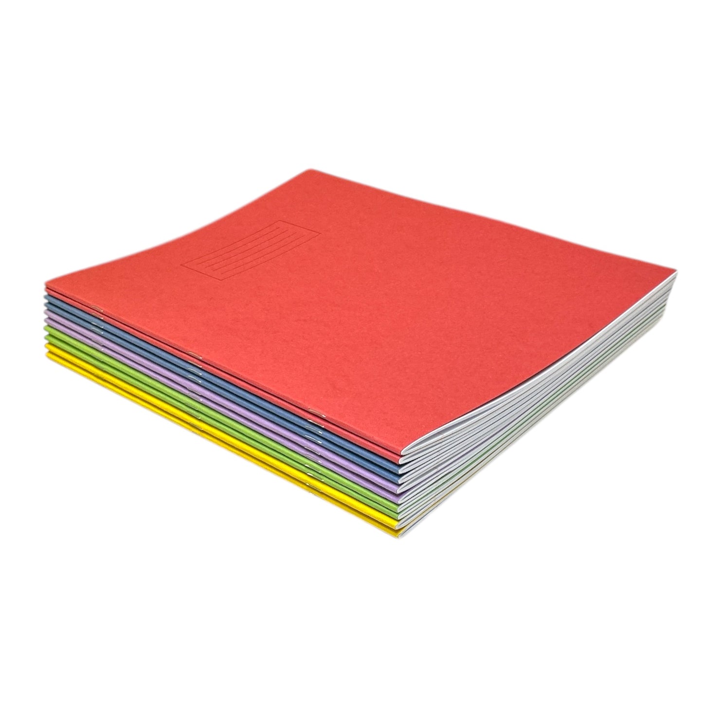 Pack of 50 Janrax A4+ Assorted 48 Page Feint Ruled and Margin Exercise Books WF Paper with 225gsm Manilla Cover 240x340mm Workbook