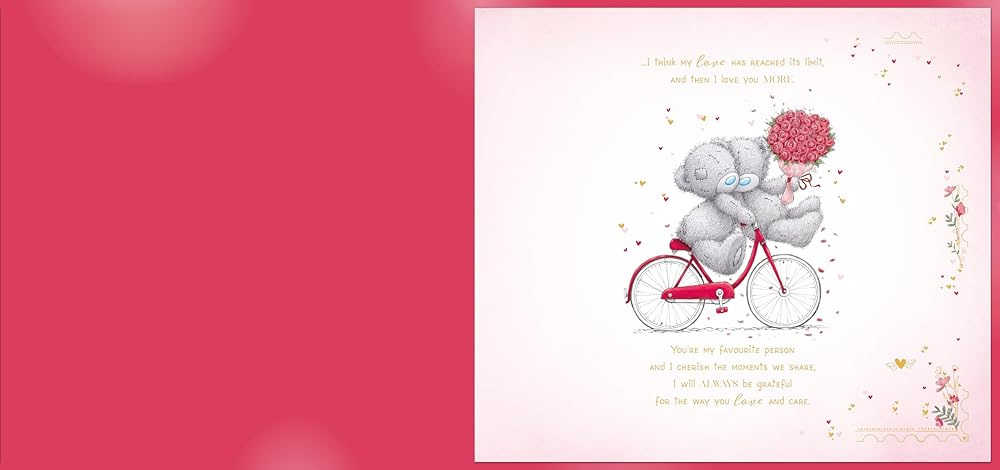 Bears On Bicycle Love of my Life Luxury Large Boxed Handmade Valentine's Day Card