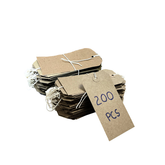 Pack of 200 Brown Buff Strung Tags 108mm x 54mm