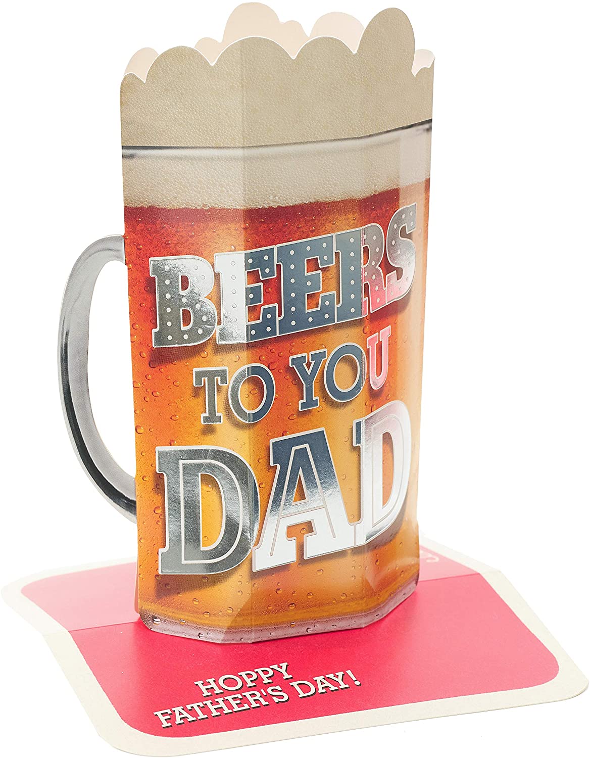 Beer Pop-Up Father's Day Card With Silver Finish 
