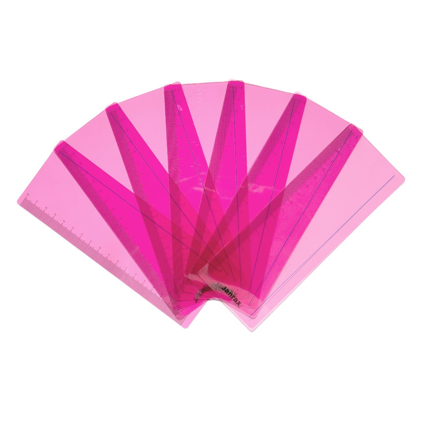 Pack of 16 Pink 191x70mm Dyslexia Overlay Reading Rulers – PET Material, Rounded Corners