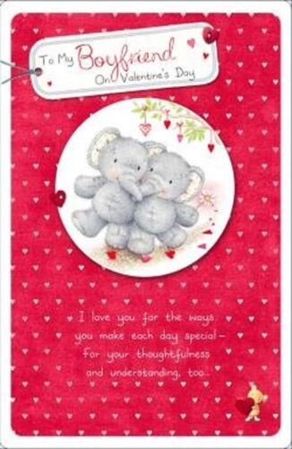 To My Boyfriend Elliot And Button Beautiful Red Valentine's Day Card