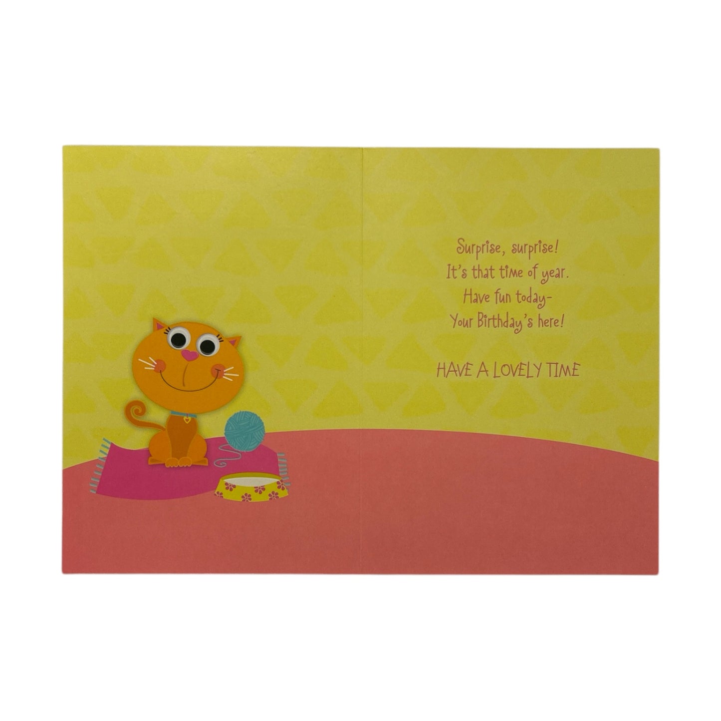 Age 02 Juvenile Cat With Yarn Design Birthday Card