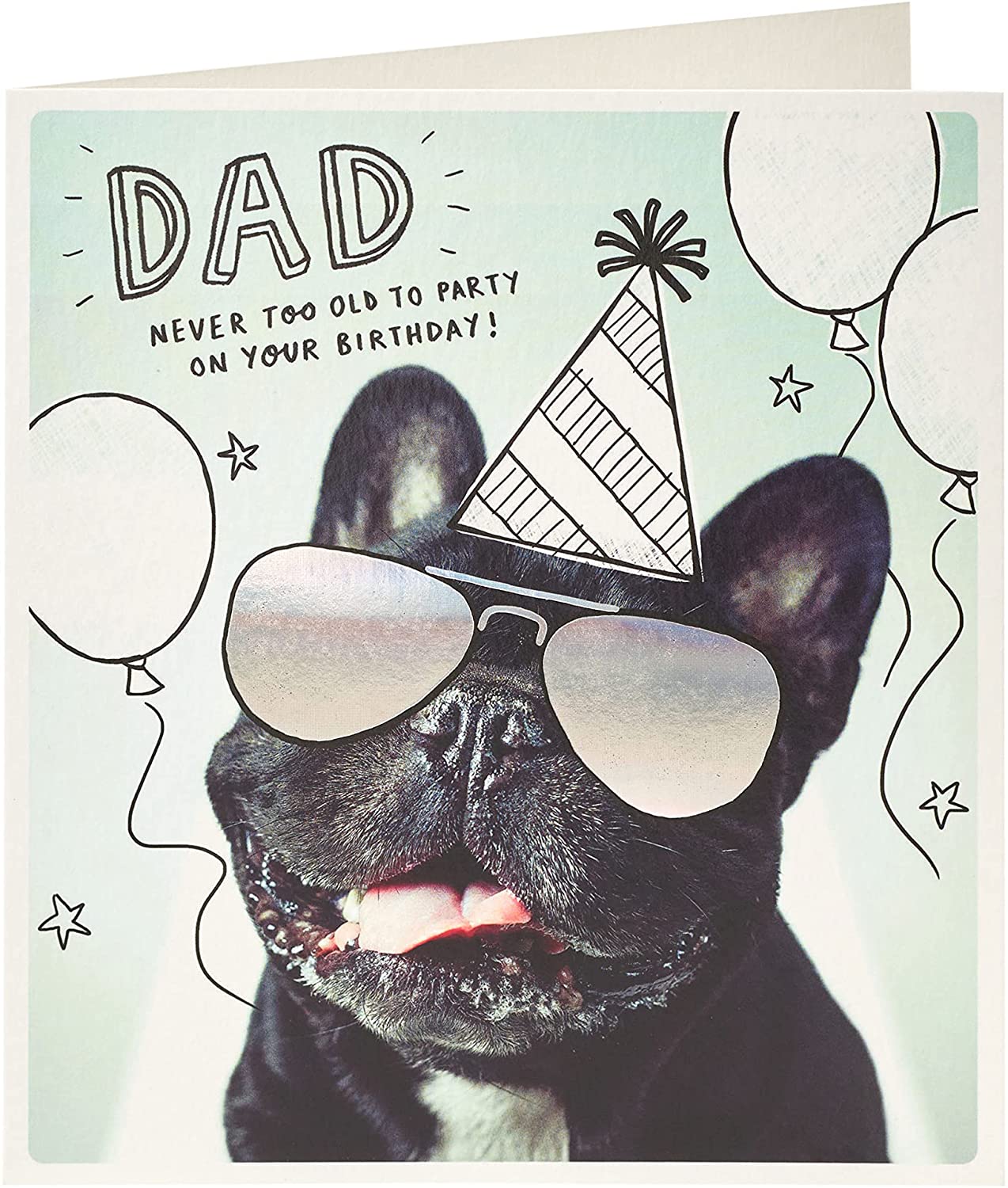 Dad Birthday Card Contemporary Funny Pug 