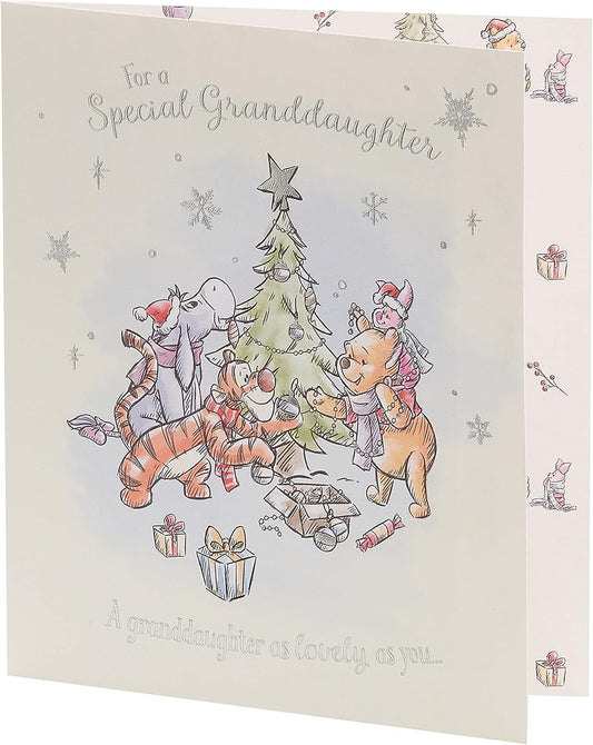 Adorable Design Disney Winnie The Pooh Granddaughter Christmas Card