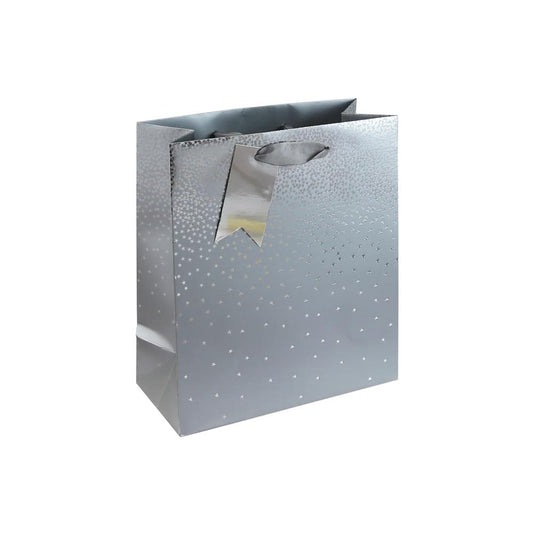 Pack of 6 Silver Ombre Medium Christmas Gift Bags