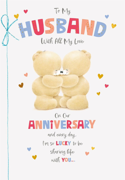 Forever Friends with Love Message Husband Anniversary Card