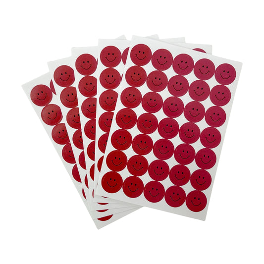 Pack of 2520 Dark Pink Smile Face 24mm Self-Adhesive Labels