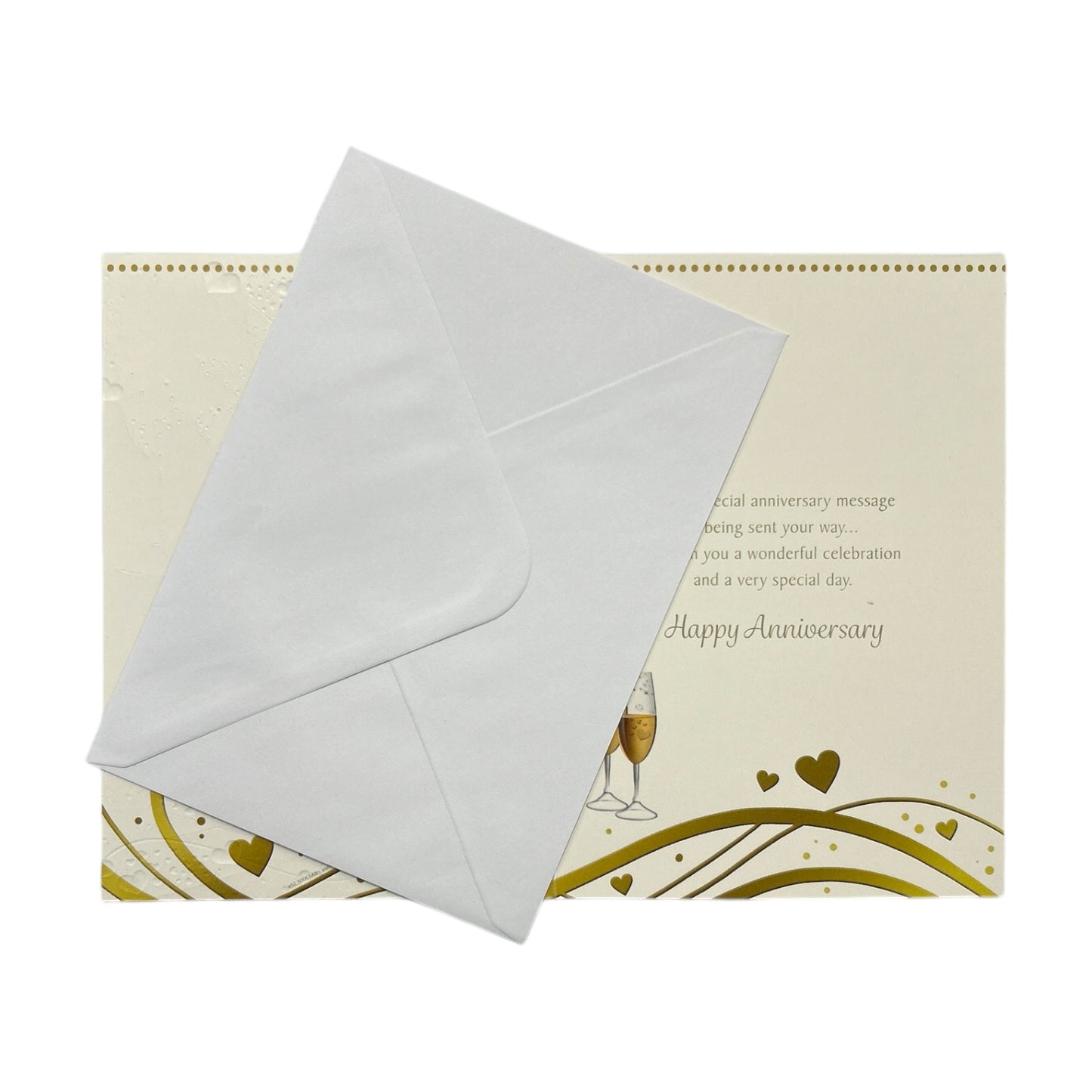 Brother & Sister-In-Law Champagne Glass Traditional Design Anniversary Card