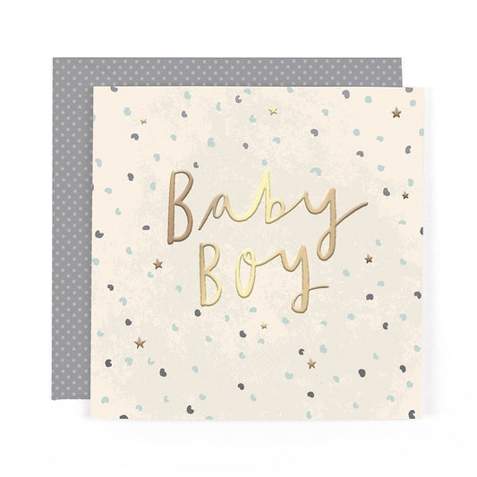 Stunning Luxury Foiled New Baby Boy Birth Congratulations Card