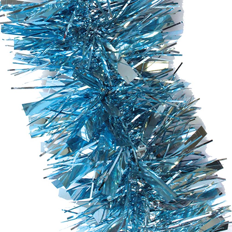 Pack of 6 2m Christmas Chunky Tinsel - Pale Blue