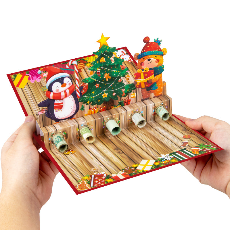 Festive Friends Money Gift 3D Pop Up Christmas Card