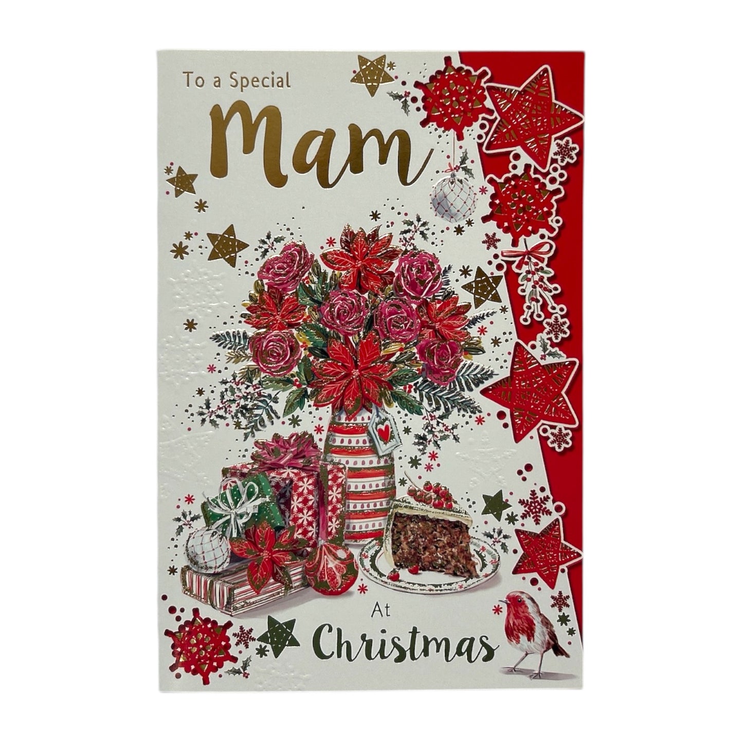 To a Special Mam Stack of Gifts Design Christmas Card