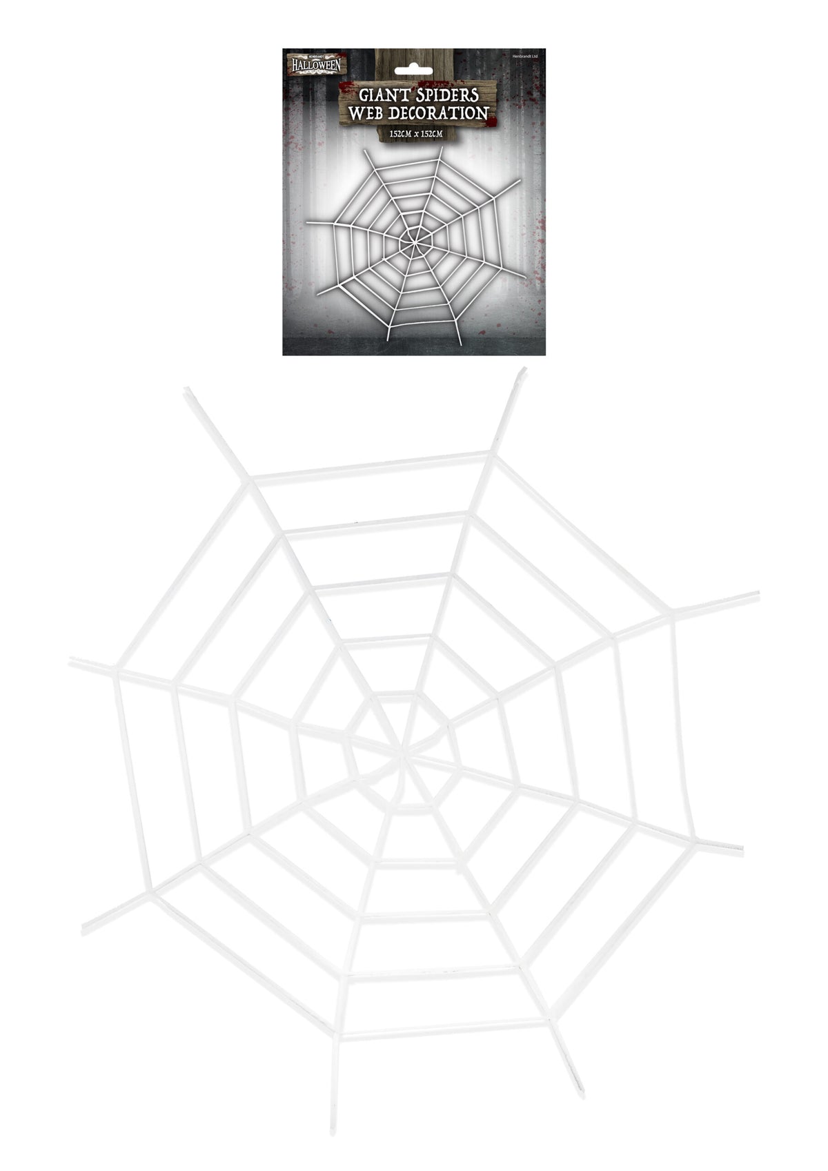 Pack of 2 Giant Spider Web Decoration (1.5m) - Spooky Halloween Party Prop for Indoor Outdoor Decor