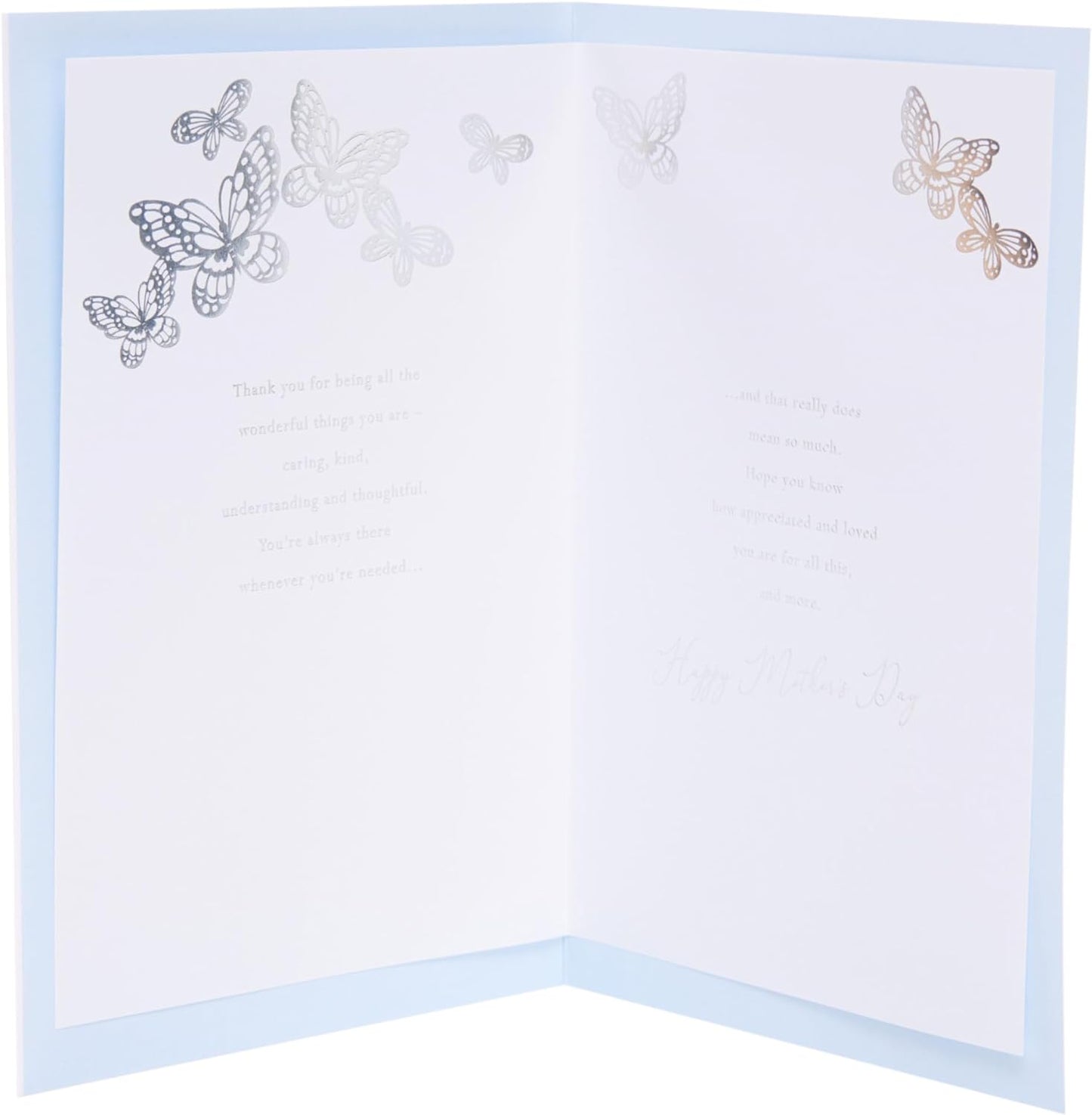 Light Blue Cut Out Butterflies Design Mother's Day Card