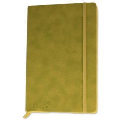 Silvine A5 Lime Green 160pp 90gsm Executive Soft Feel Notebook Ruled with Marker Ribbon