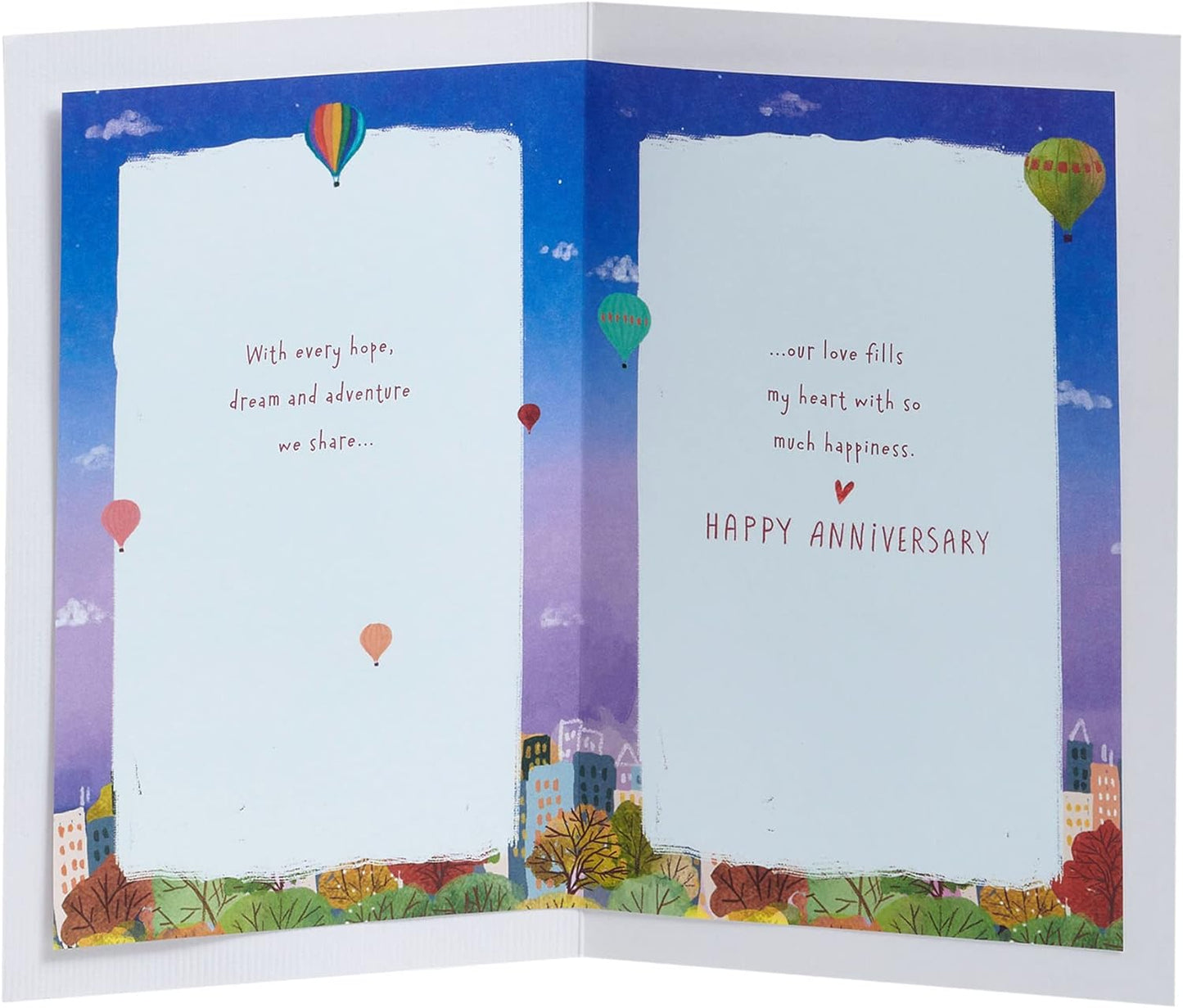 Hot Air Balloon Design Husband Wedding Anniversary Card