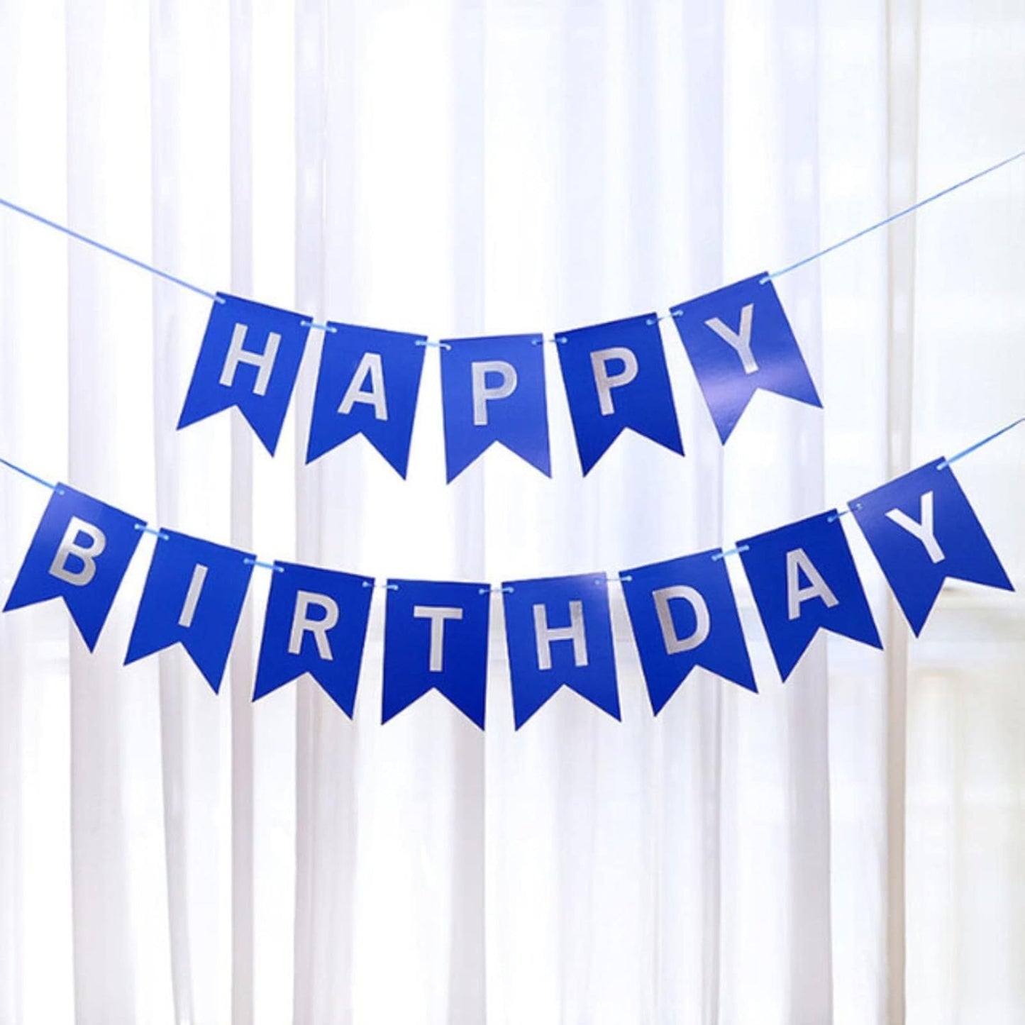 Happy Birthday Party Banner Blue