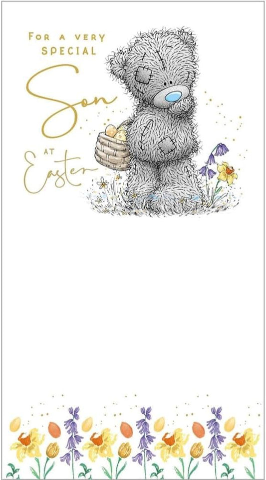 Bear With Basket Son Easter Card