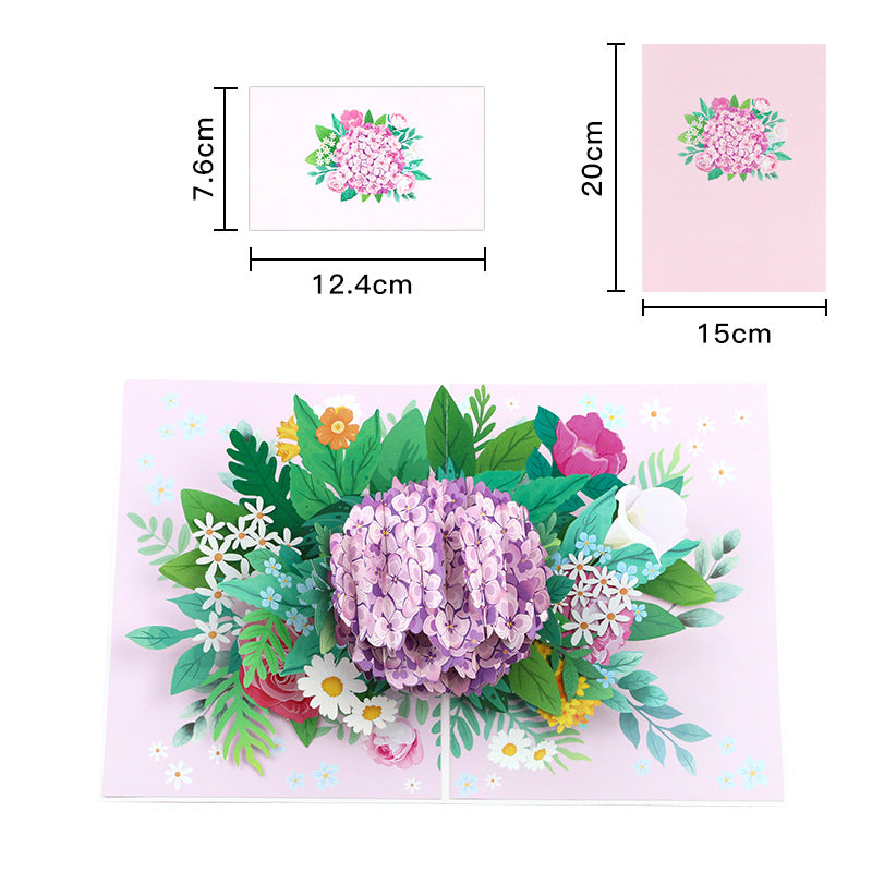 Garden of Grace Hydrangea 3D Pop Up Greeting Card