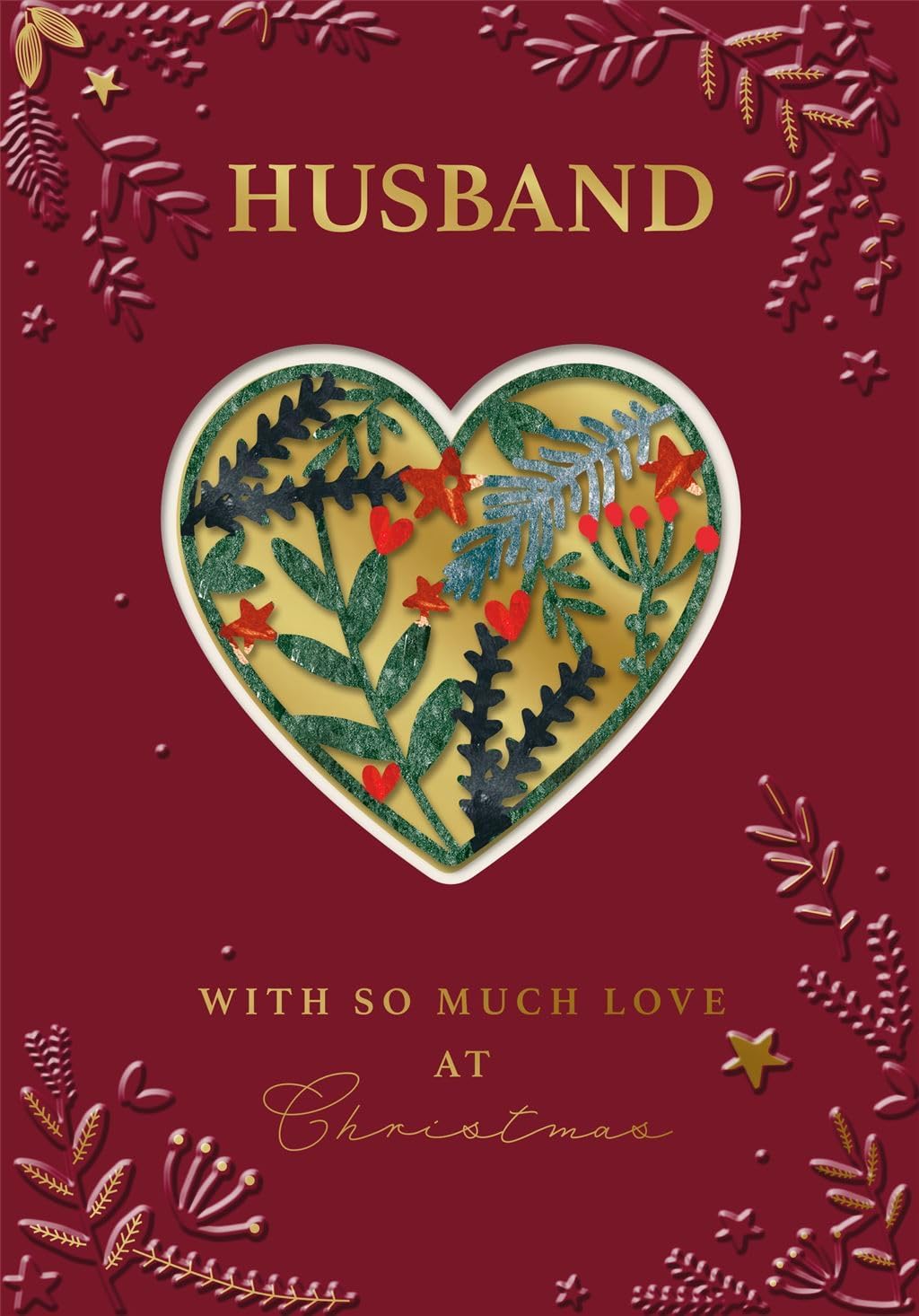 Heart Design Husband Christmas Card