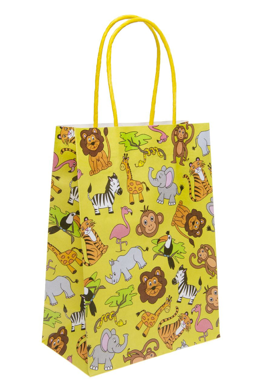 Pre Filled Wild Animal Theme Kids Party Favour Bag – Gift Bag with Reusable Cup & Themed Toys