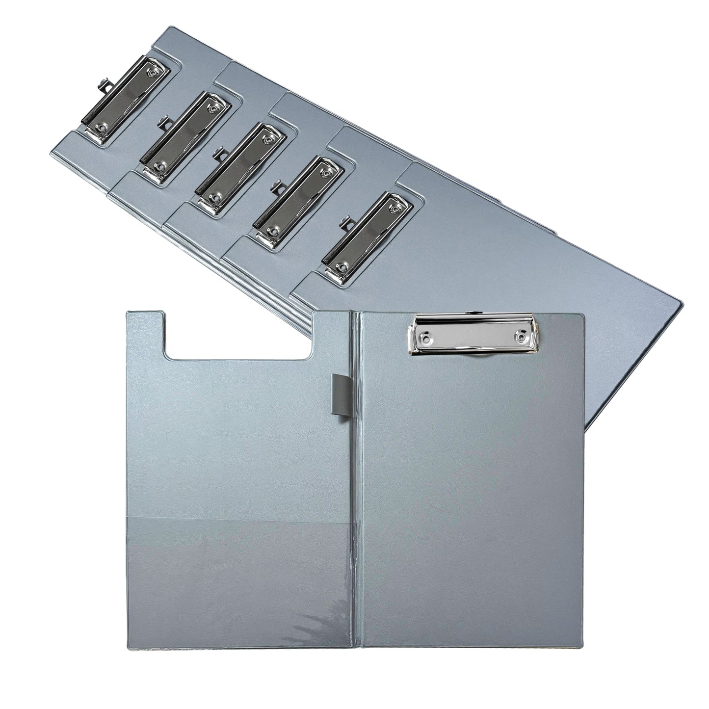 Pack of 6 A5 Grey Foldover Clipboards
