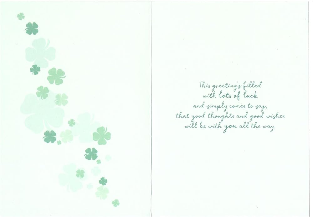 Four Leaf Clover Design Good Luck In Your Exams Card