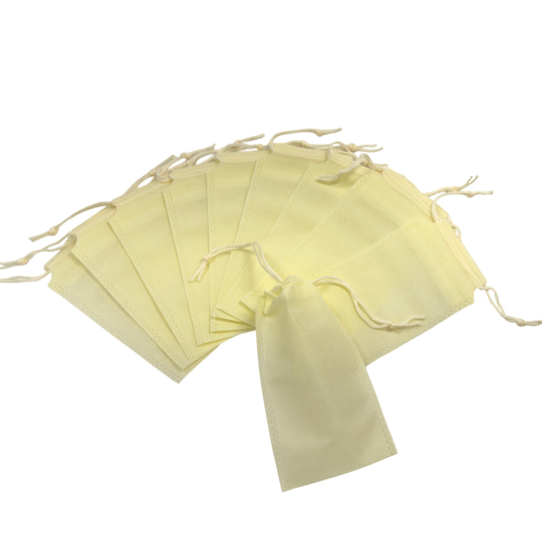 Pack of 25 Ivory Coloured 43x34cm Non-Woven Drawstring Bags