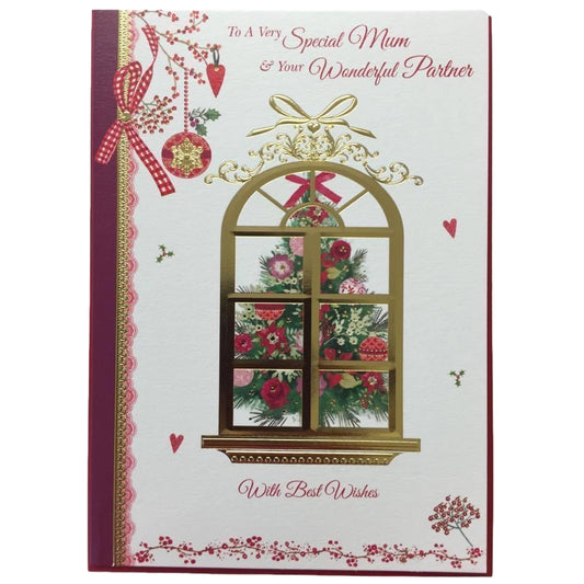 Traditional Mum and Partner Christmas Card