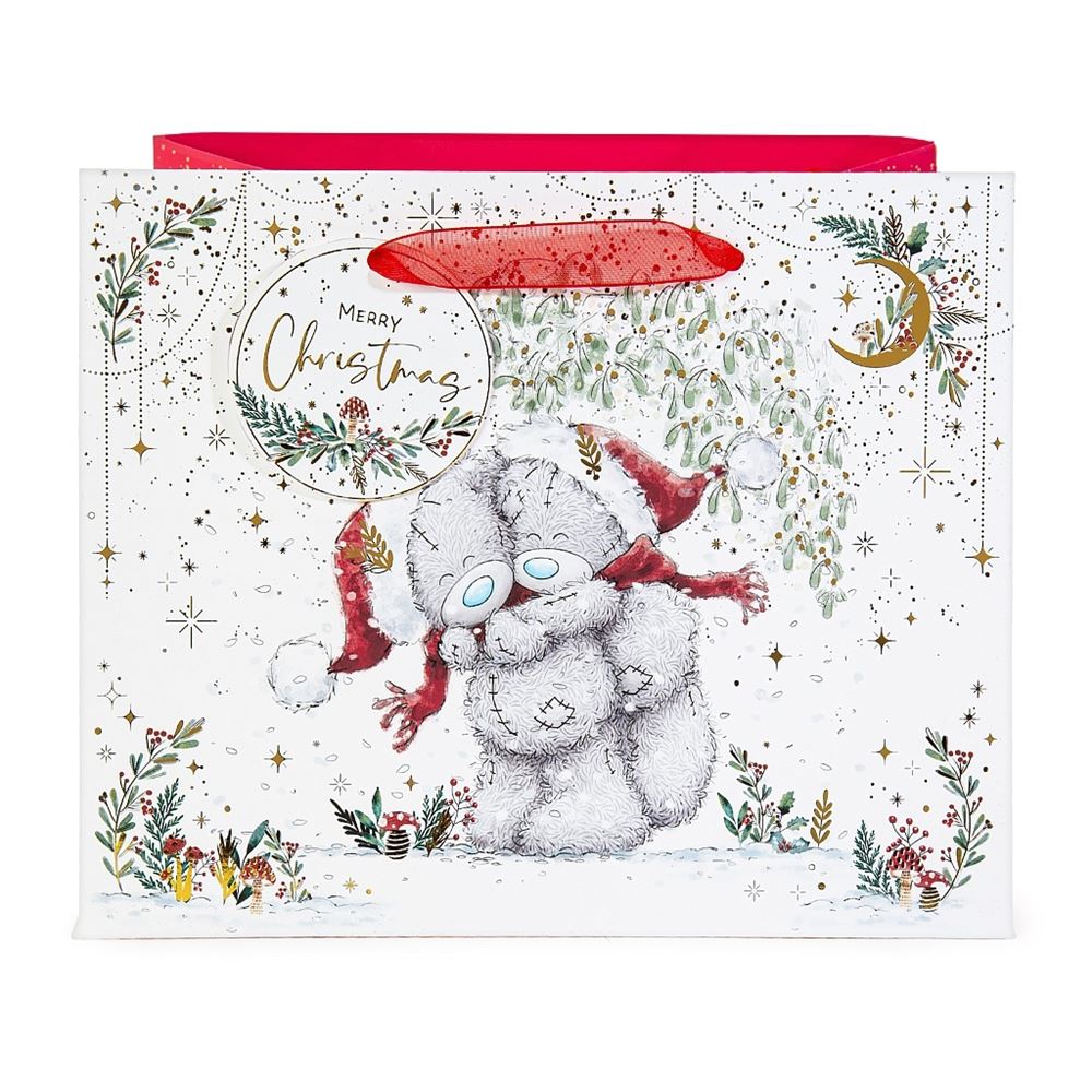 Bears Hugging Medium Christmas Gift Bag