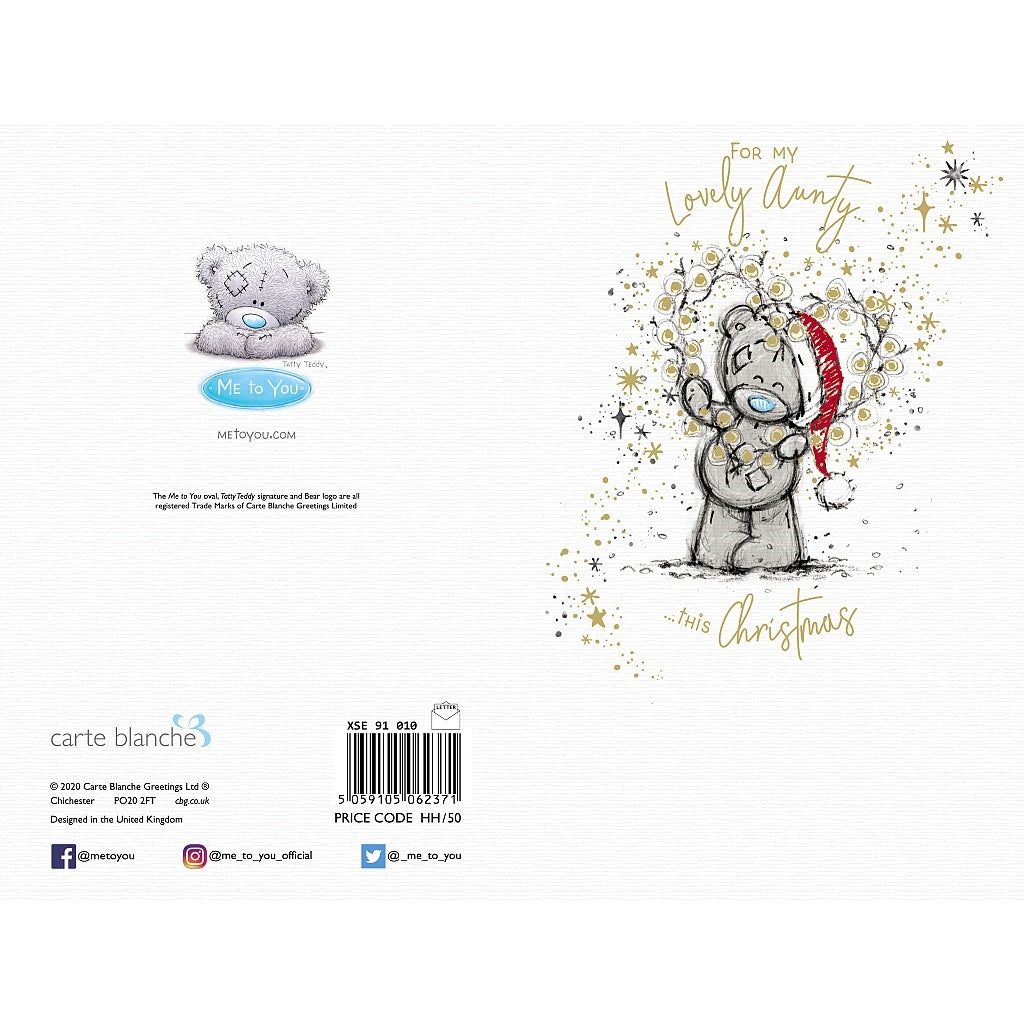 Aunty Tatty Teddy With Fairy Lights Design Christmas Card– Shop Inc